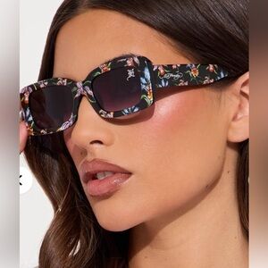 Ed Hardy Floral Black Sunglasses NWT